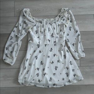 Floral White Mini Dress